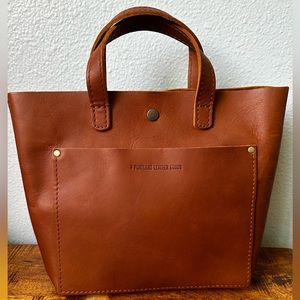 New Portland Leather mini crossbody tote in Honey